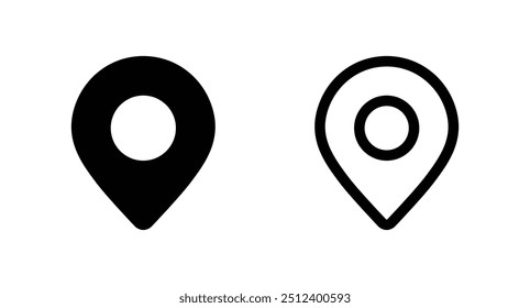 pin maps icon set, pin location icon vector 