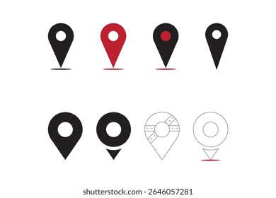 pin maps icon set vector sign symbol, location icon set map pointer pin sign symbol, modern, simple, vector, icon for website design, mobile app, ui Vector