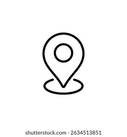 Pin Mapas ícone vetor. em design de estilo de linha em fundo branco. ilustração de vetor