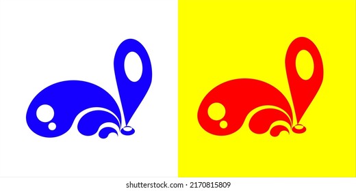 Pin maps style logo design. Abstract vector of Splash Water Logo. vector design template. abstract vector design.