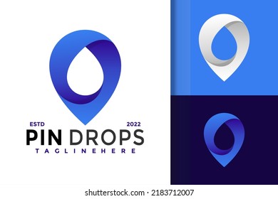 Pin Mark Drop Logo Design, Brand Identity Logos Vector, Modern Logo, Logo Designs Vector Illustration Template