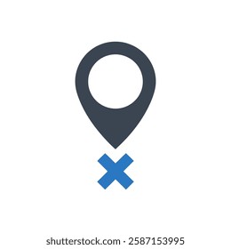 Pin Mark Icon On White Background