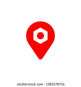 Pin Mark Icon Vector. Red color location icon