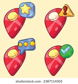 Pin Mark Location Sign Set Vector Illustration