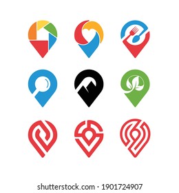 Pin mark logo icon design collection