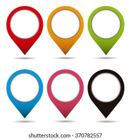Pin mark set. Vector illustration.