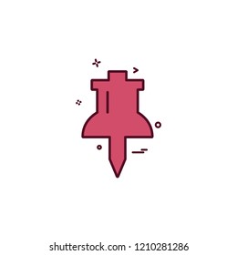 pin mark thumb pin icon vector design