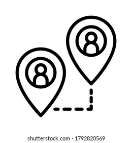 Pin marker map pointer GPS location icon line outline vector