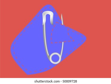 Pin for a material fastening before sewing.