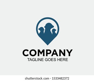 pin and meerkat logo design for business company