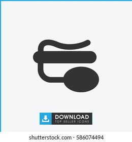 pin microphone icon. Simple filled pin microphone icon. On white background.