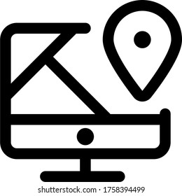 pin monitor icon vector for web and apps