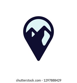 Pin + mountain logo design concept. Universal travel design.