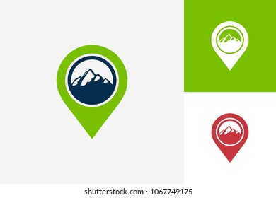 Pin Mountain Logo Template Design Vector, Emblem, Design Concept, Creative Symbol, Icon