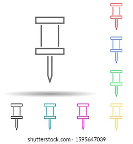 pin multi color style icon. Simple thin line, outline vector of Scientifics study icons for ui and ux, website or mobile application