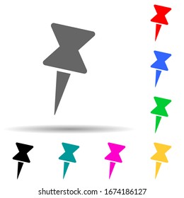 pin multi color style icon. Simple thin line, outline vector of web icons for ui and ux, website or mobile application