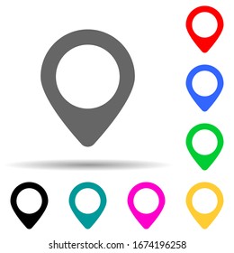 pin multi color style icon. Simple thin line, outline vector of web icons for ui and ux, website or mobile application