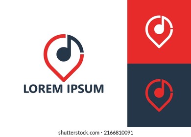 Pin music logo template design vector