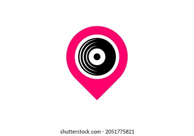 Pin Music Place Location Logo Icon Vector