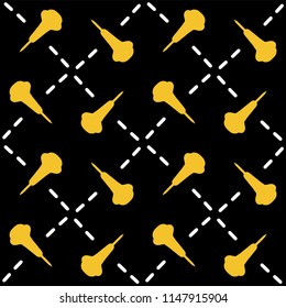 Pin Nail Geometric Shape Grid, Vector Pattern Seamless Background, Bold Drawn Graphic Illustration for Trendy Home Decor, Modern Fashion Print, Wallpaper, Office Stationery, High Contrast Black Yellow