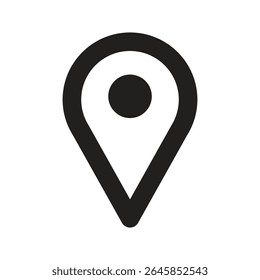 Icono lineal de navegación de pin. Bueno para el GPS y el App de viajes UI.