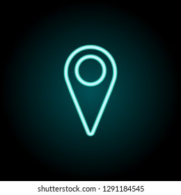pin navigator icon. Elements of Navigation in neon style icons. Simple icon for websites, web design, mobile app, info graphics