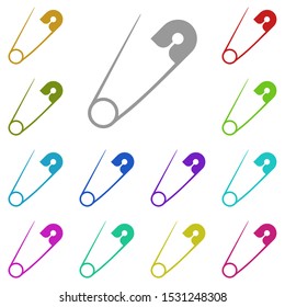 pin needle multi color icon. Simple glyph, flat vector of universal icons for UI and UX, website or mobile application
