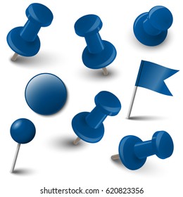 pin needle and other marking accessories colored blue