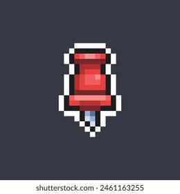 aguja de alfiler en estilo pixel art