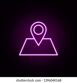 pin neon icon. Elements of internet things set. Simple icon for websites, web design, mobile app, info graphics