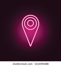 pin neon icon. Elements of web set. Simple icon for websites, web design, mobile app, info graphics