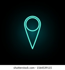 Pin neon icon. Simple thin line, outline vector of web icons for ui and ux, website or mobile application