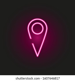 pin neon style icon. Simple thin line, outline vector of web icons for ui and ux, website or mobile application
