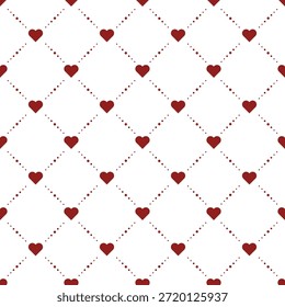 Pino compensado com coração padrão sem emenda. Vermelho no branco simples papel de parede Dia dos Namorados