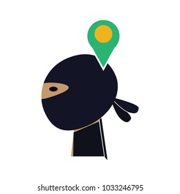 Pin Ninja Logo Icon Design