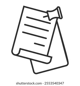 Pin note outline icon, editable vector illustration and transparent graphic element. Isolated on white background