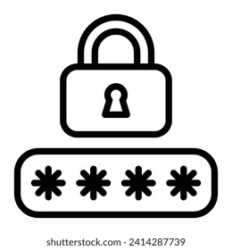 Pin Number Vector Line Icon Design