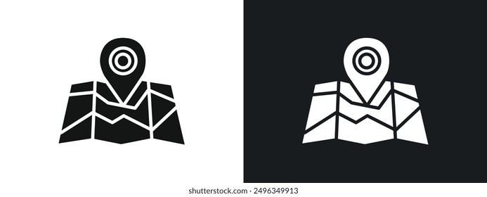 Pin on amap Conjunto de gráficos lineales Icon Vector en negro