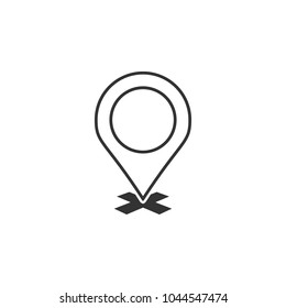 pin on the cross icon. Element of navigator signs for mobile concept and web apps. Thin line  icon for website design and development, app development. Premium icon on white background