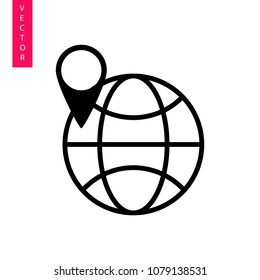 pin on globe icon