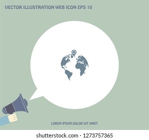 pin on globe icon