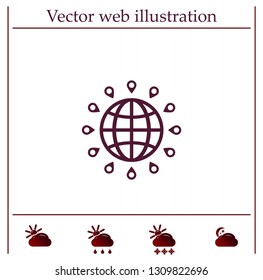 pin on globe icon