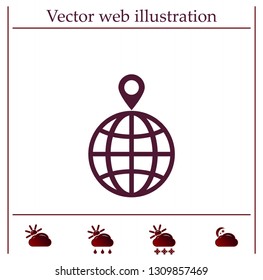 pin on globe icon