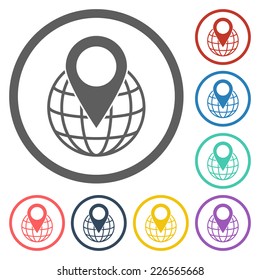 pin on globe icon