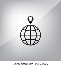 pin on globe icon
