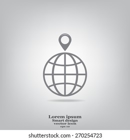 pin on globe icon