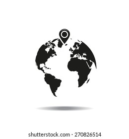 pin on globe icon
