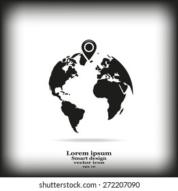 pin on globe icon
