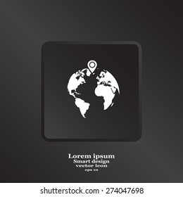 pin on globe icon