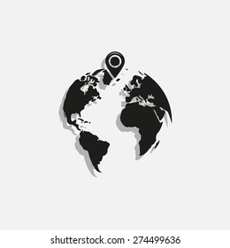 pin on globe icon